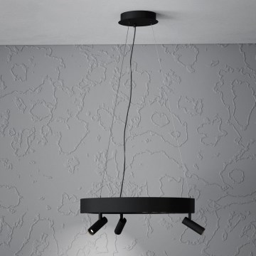 Eglo - LED Димируем пендел 3xLED/8W/230V + 3xLED/8,5W 3000K черен + дистанционно управление