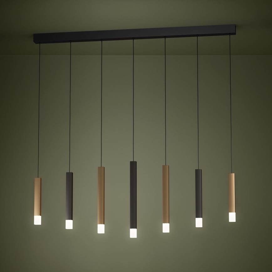 Eglo - LED Димируем пендел 7xLED/3,1W/230V 3000K антрацит/златист