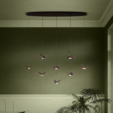 Eglo - LED Димируем пендел 8xLED/4,2W/230V 3000K черен