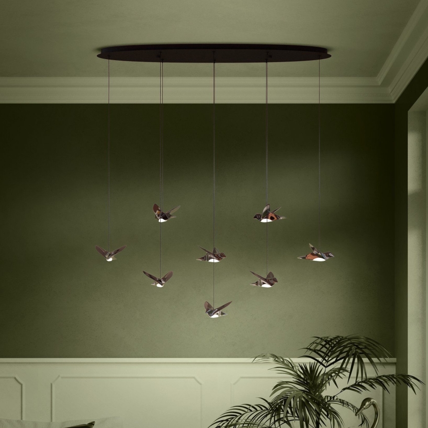 Eglo - LED Димируем пендел 8xLED/4,2W/230V 3000K черен