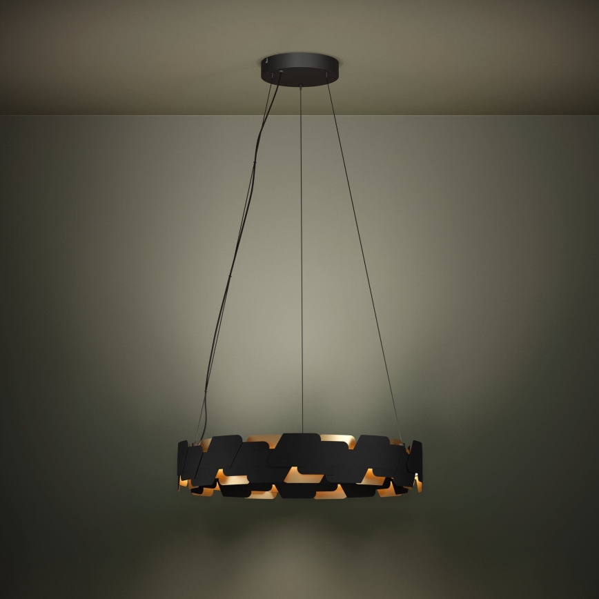 Eglo - LED Димируем пендел LED/72W/230V 3000K черен/златист