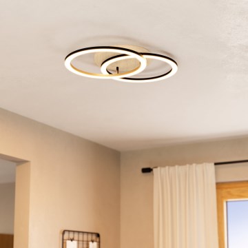 Eglo - LED Димируем плафон 2xLED/16W/230V 2700-6500K бежов/черен ZigBee