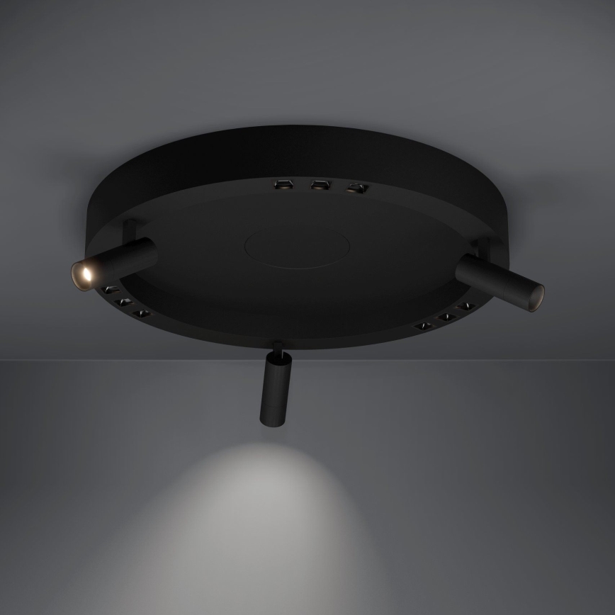 Eglo - LED Димируем плафон 3xLED/8W/230V + 3xLED/8,5W 3000K черен + дистанционно управление