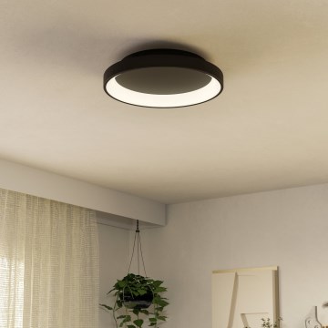 Eglo - LED Димируем плафон LED/12W/230V 2700-6500K черен + дистанционно управление