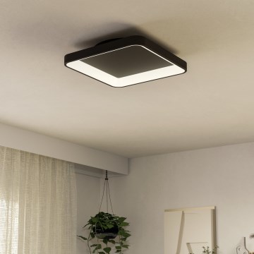 Eglo - LED Димируем плафон LED/12W/230V 2700-6500K черен + дистанционно управление