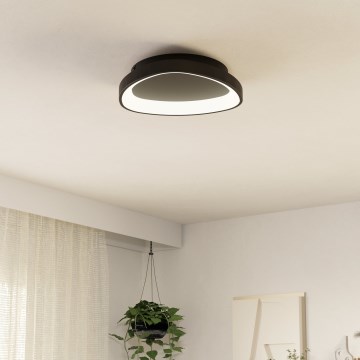 Eglo - LED Димируем плафон LED/12W/230V 2700-6500K черен + дистанционно управление
