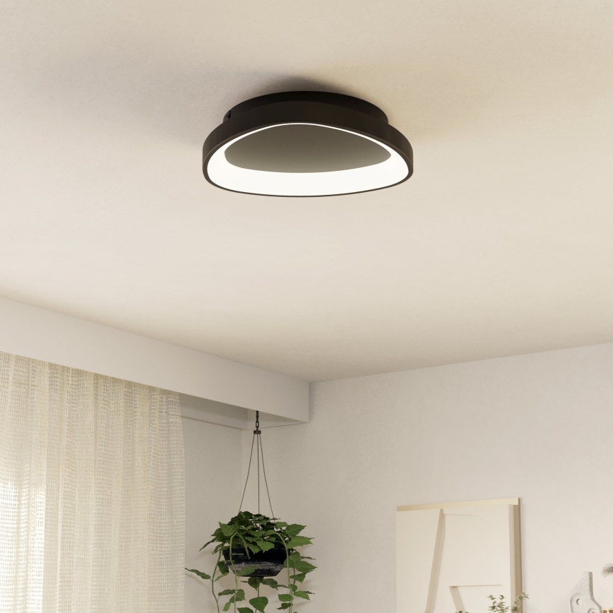 Eglo - LED Димируем плафон LED/12W/230V 2700-6500K черен + дистанционно управление