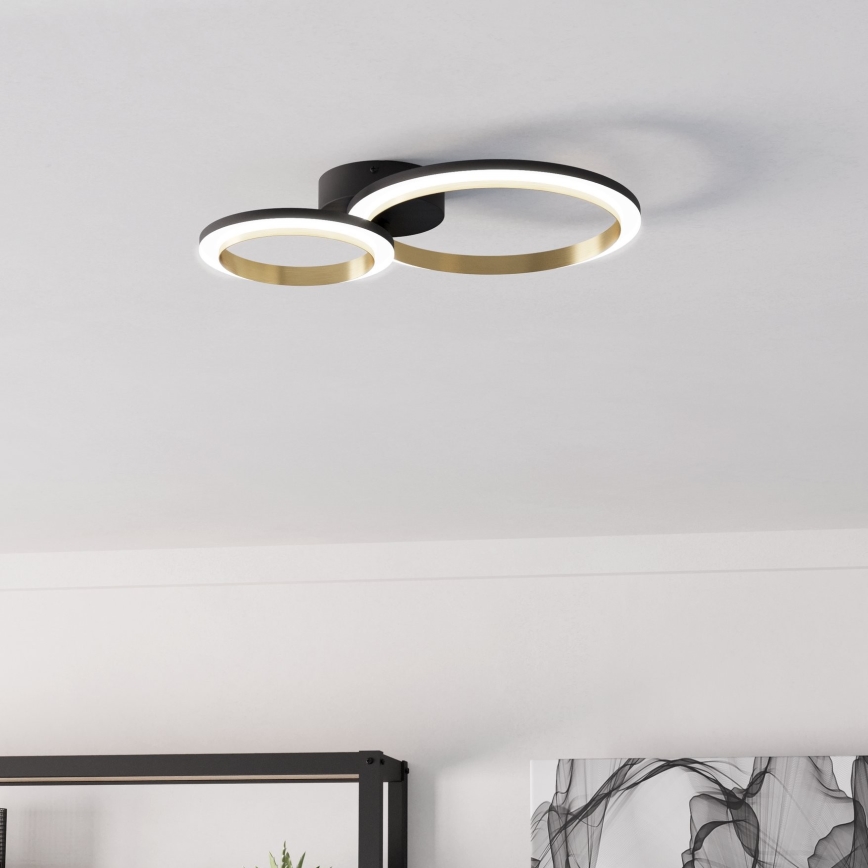 Eglo - LED Димируем плафон LED/12W/230V 4000K черен/златист