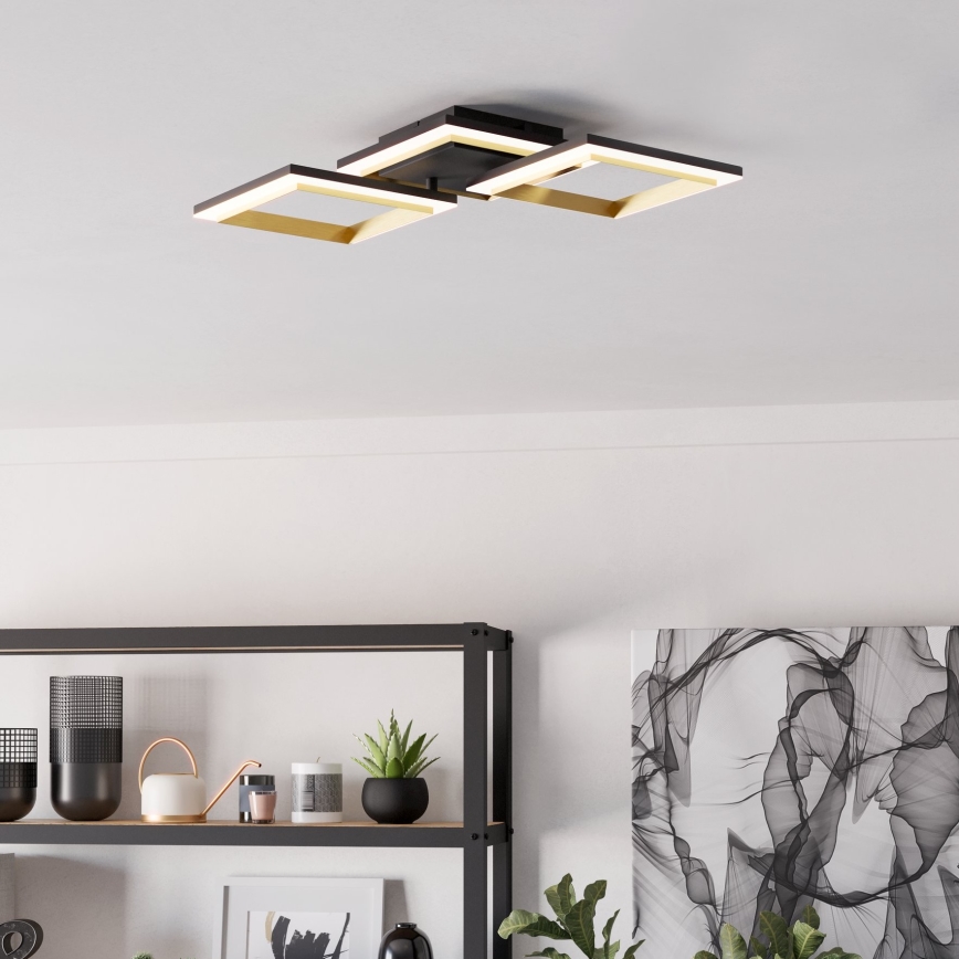 Eglo - LED Димируем плафон LED/20W/230V 4000K черен/златист