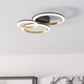 Eglo - LED Димируем плафон LED/20W/230V 4000K черен/златист