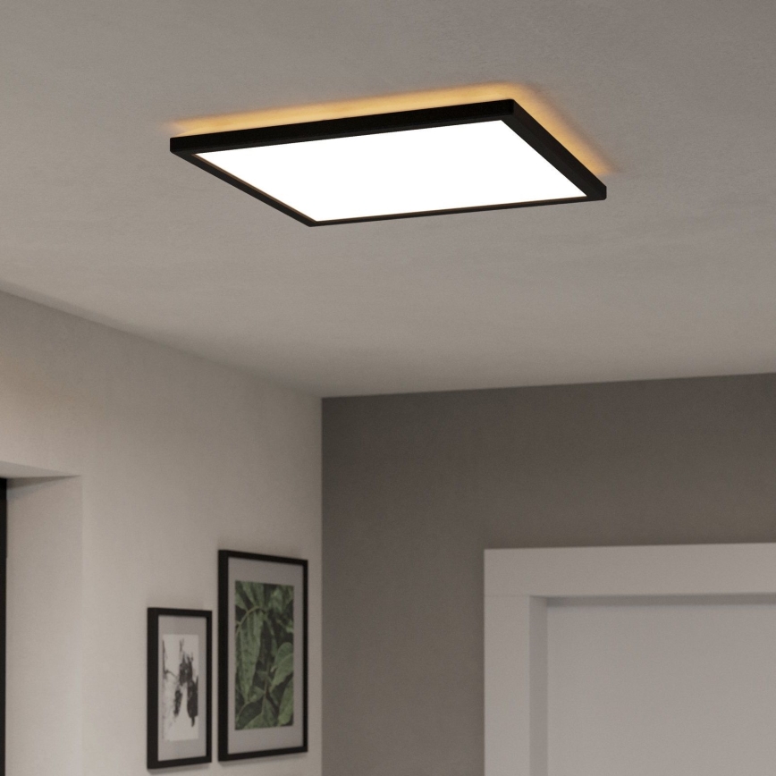 Eglo - LED Димируем плафон за баня LED/17,6W/230V 2700-6500K 39x39 см IP44 черен + дистанционно управление