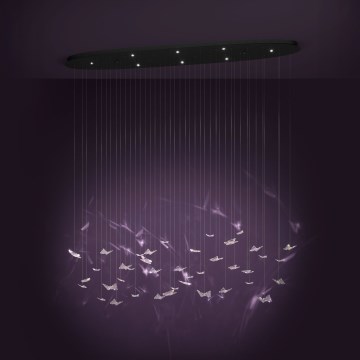 Eglo - LED димируем полилей на кабел 8xLED/4,2W/230V черен/прозрачен