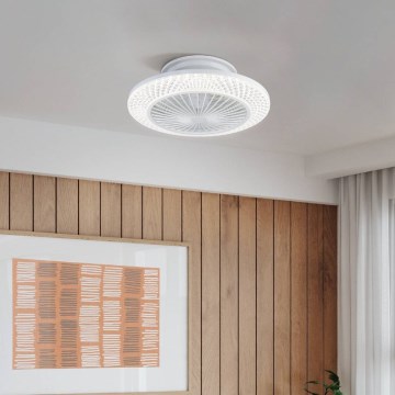 Eglo - LED димируем таванен вентилатор 3x LED / 12,6 W / 230 V, 2700–6500 K, Ø 55 см, бял + дистанционно управление