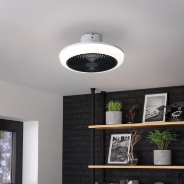 Eglo - LED димируем таванен вентилатор, 3×LED/8,5W/230V 2700-6500K Ø45,5 cm, черен + дистанционно управление