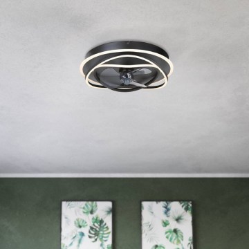 Eglo - LED димируем таванен вентилатор 4xLED/9W/230V 2700–6500K Ø 50 см черен + дистанционно управление