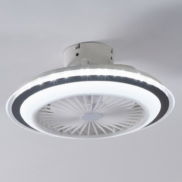 Eglo - LED Димируем таванен вентилатор LED/25,5W/230V бял/сив 2700-6500K + дистанционно управление
