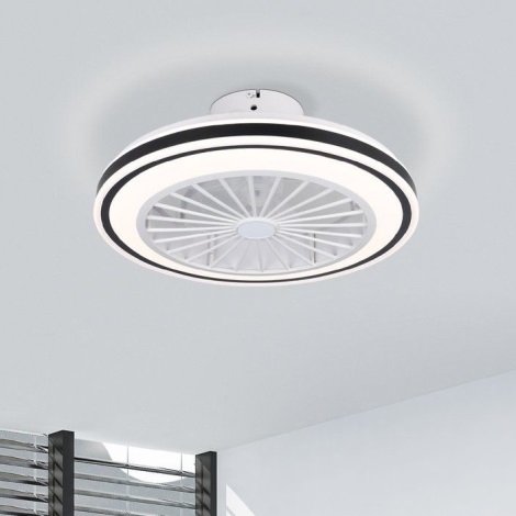 Eglo - LED Димируем таванен вентилатор LED/25,5W/230V бял/черен 2700-6500K + дистанционно управление