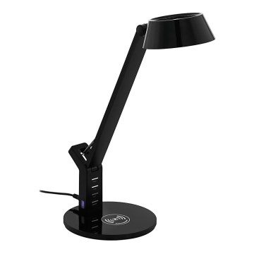 Eglo - LED Димируема сензорна настолна лампа с безжично зареждане LED/4,8W/230V черна