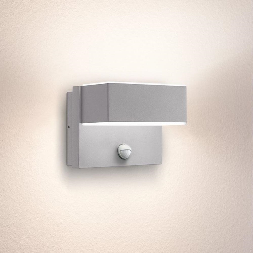 Eglo - LED Екстериорна Стенна лампа със сензор 2xLED/5,6W/230V IP44