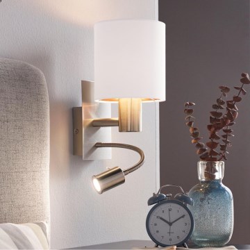 Eglo - LED гъвкаво осветително тяло 1xE27/40W/230V + LED/3,8W бяло