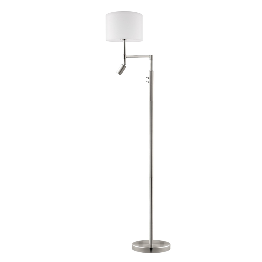 Eglo - LED Лампион TUNJA 1xE27/60W/230V + LED/2,1W Ø 30 см матов хром/бял