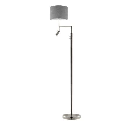 Eglo - LED Лампион TUNJA 1xE27/60W/230V + LED/2,1W Ø 30 см матов хром/сив