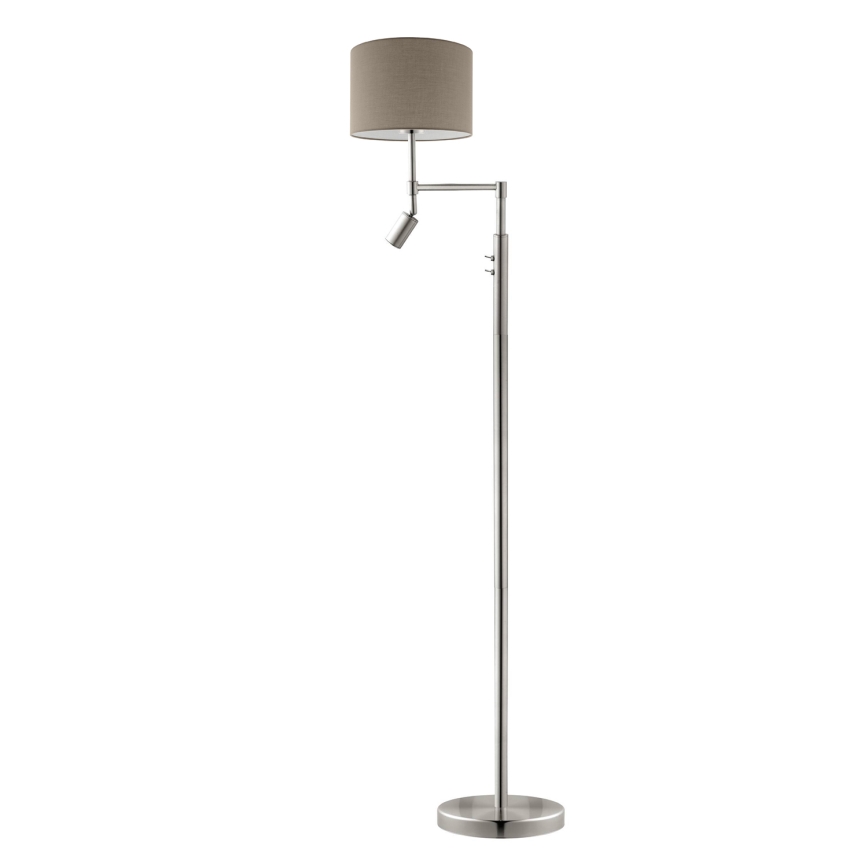Eglo - LED Лампион TUNJA 1xE27/60W/230V + LED/2,1W Ø 30 см матов хром/таупе