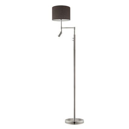 Eglo - LED Лампион TUNJA 1xE27/60W/230V + LED/2,1W Ø 30 см матов хром/кафяв