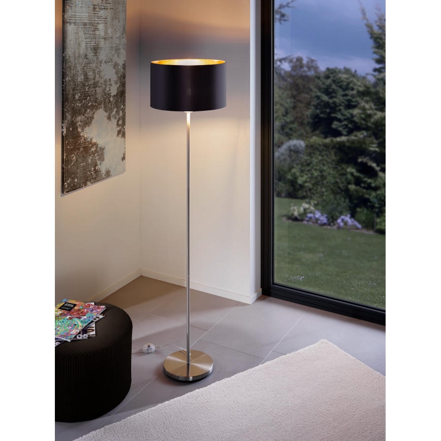 Eglo - LED  Лампион TUNJA 1xE27/60W/230V матов хром/черен