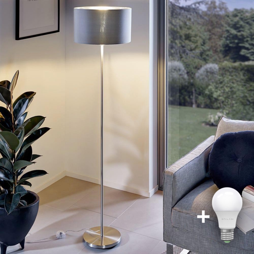 Eglo - LED  Лампион TUNJA 1xE27/60W/230V матов хром/сив