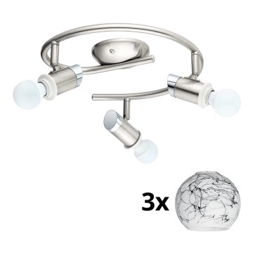 Eglo - LED Лунино осветително тяло MY CHOICE 3xE14/4W/230V мат хром/бяло/черно