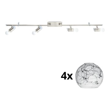 Eglo - LED Лунино осветително тяло MY CHOICE 4xE14/4W/230V мат хром/бяло/черно