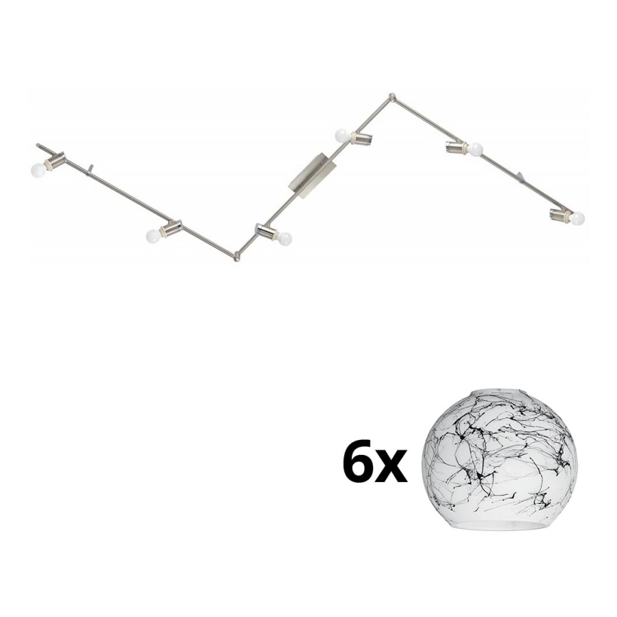 Eglo - LED Лунино осветително тяло MY CHOICE 6xE14/4W/230V мат хром/бяло/черно