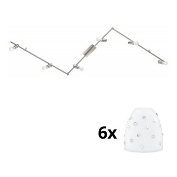 Eglo - LED Лунино осветително тяло MY CHOICE 6xE14/4W/230V мат хром/бяло