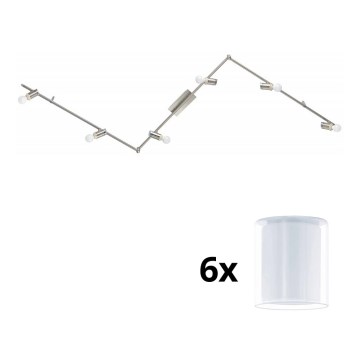 Eglo - LED Лунино осветително тяло MY CHOICE 6xE14/4W/230V мат хром/бяло