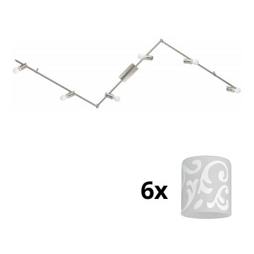 Eglo - LED Лунино осветително тяло MY CHOICE 6xE14/4W/230V мат хром/бяло
