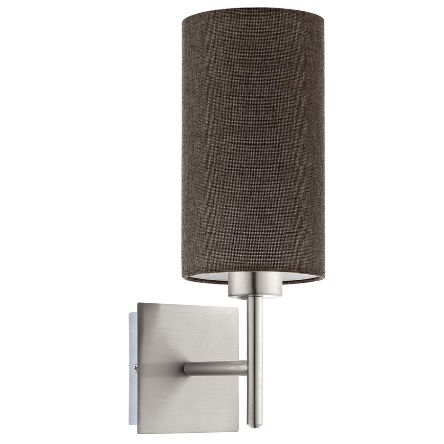 Eglo - LED Настенно осветително тяло TUNJA 1xE27/60W/230V матов хром/кафяв