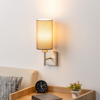 Eglo - LED Настенно осветително тяло TUNJA 1xE27/60W/230V матов хром/кафяв