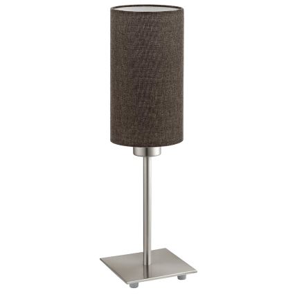 Eglo - LED настолна лампа TUNJA 1xE27/60W/230V 26,5 cm матов хром/кафяв