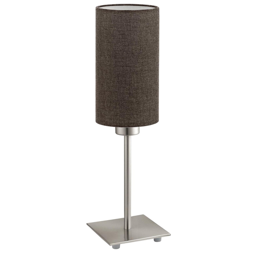 Eglo - LED настолна лампа TUNJA 1xE27/60W/230V 26,5 cm матов хром/кафяв