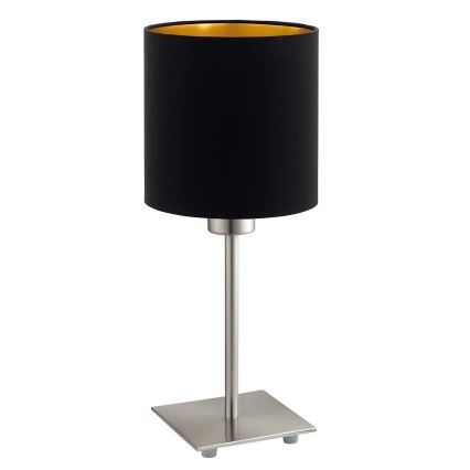 Eglo - LED Настолна лампа TUNJA 1xE27/60W/230V 26,5 см матов хром/черен
