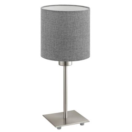 Eglo - LED Настолна лампа TUNJA 1xE27/60W/230V 26,5 см матов хром/сив