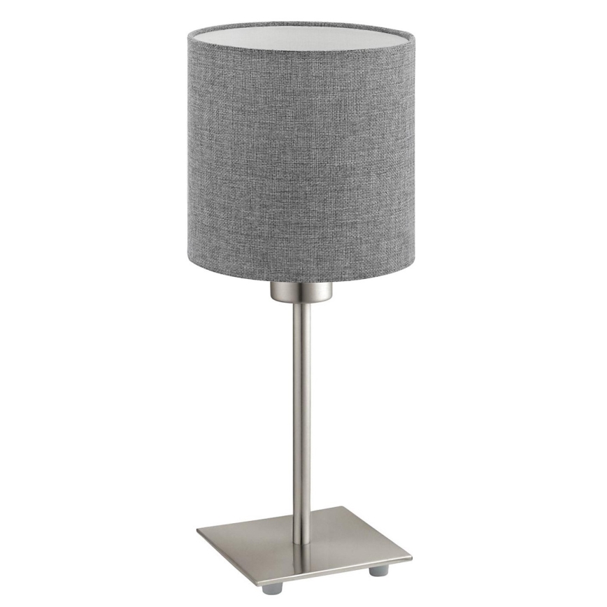 Eglo - LED Настолна лампа TUNJA 1xE27/60W/230V 26,5 см матов хром/сив