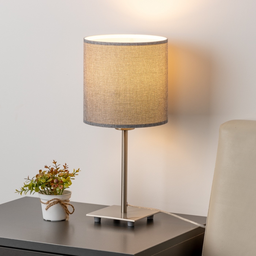 Eglo - LED Настолна лампа TUNJA 1xE27/60W/230V 26,5 см матов хром/сив
