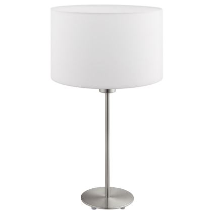 Eglo - LED  Настолна лампа TUNJA 1xE27/60W/230V 38,5 см матов хром/бял