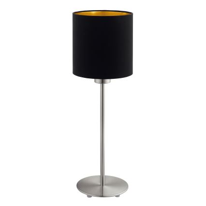 Eglo - LED Настолна лампа TUNJA 1xE27/60W/230V 38,5 см матов хром/черен