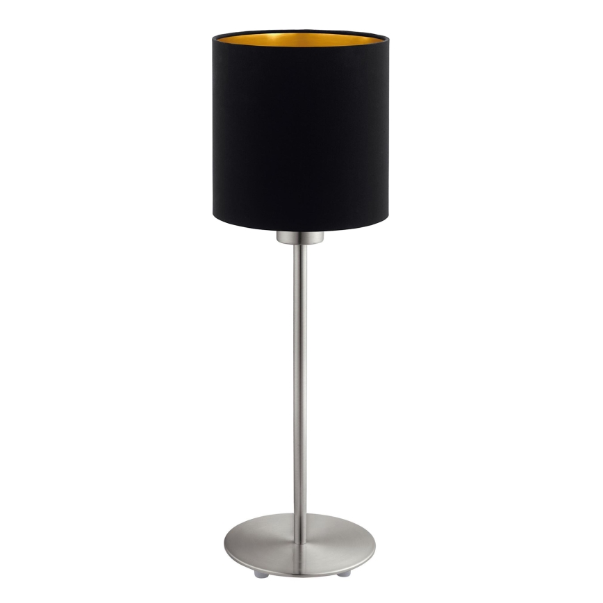 Eglo - LED Настолна лампа TUNJA 1xE27/60W/230V 38,5 см матов хром/черен