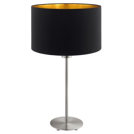 Eglo - LED  Настолна лампа TUNJA 1xE27/60W/230V 38,5 см матов хром/черен
