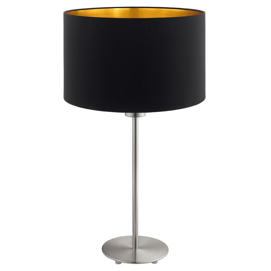 Eglo - LED  Настолна лампа TUNJA 1xE27/60W/230V 38,5 см матов хром/черен
