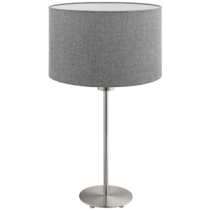 Eglo - LED  Настолна лампа TUNJA 1xE27/60W/230V 38,5 см матов хром/сив